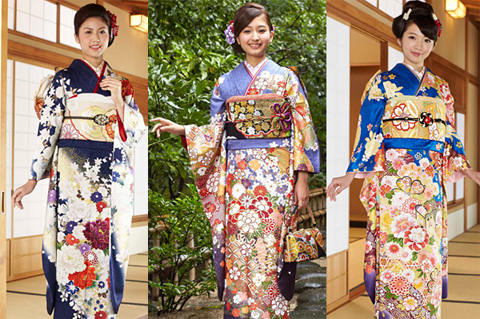 青色の振袖に似合うコーディネート