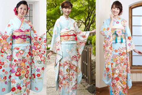 水色の振袖に似合うコーディネート