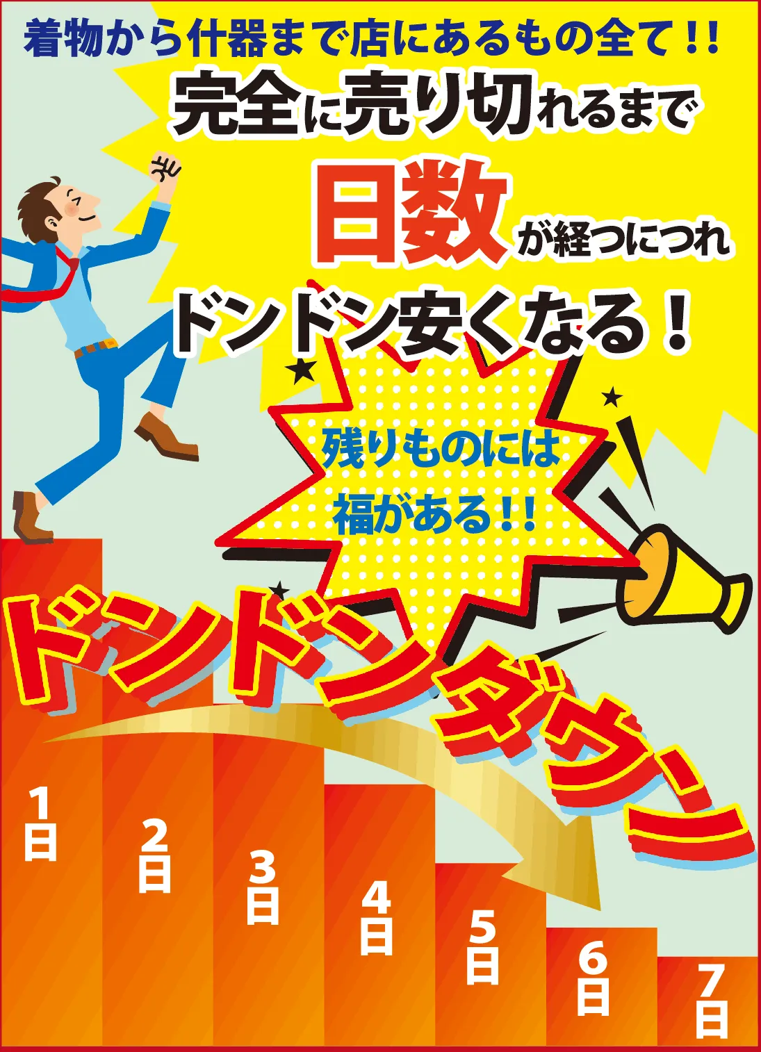 完全に売り切れるまでどんどん安くなる