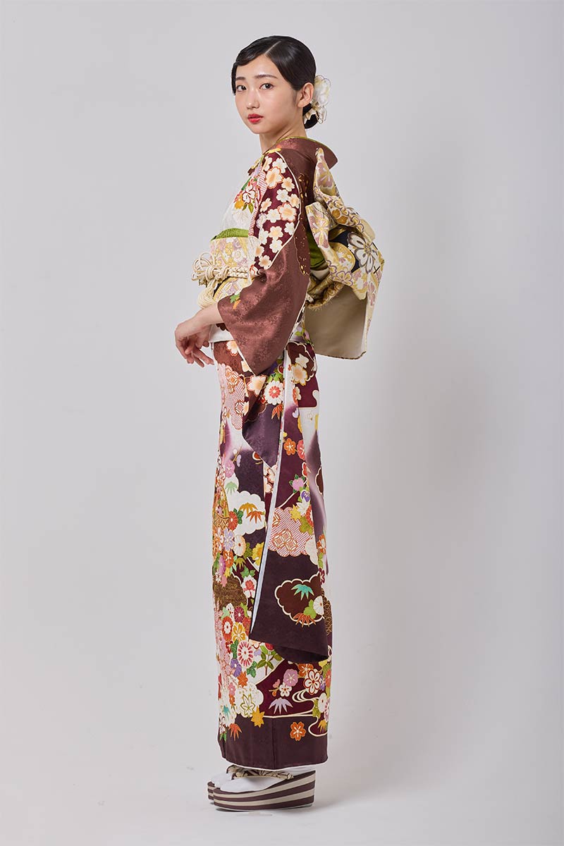 【MK-1613】華やかな色とりどりの花模様が映える上品な振袖