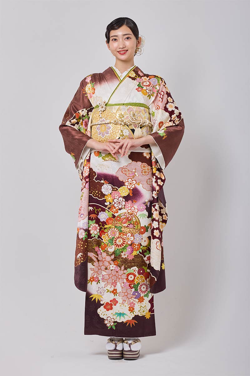 【MK-1613】華やかな色とりどりの花模様が映える上品な振袖