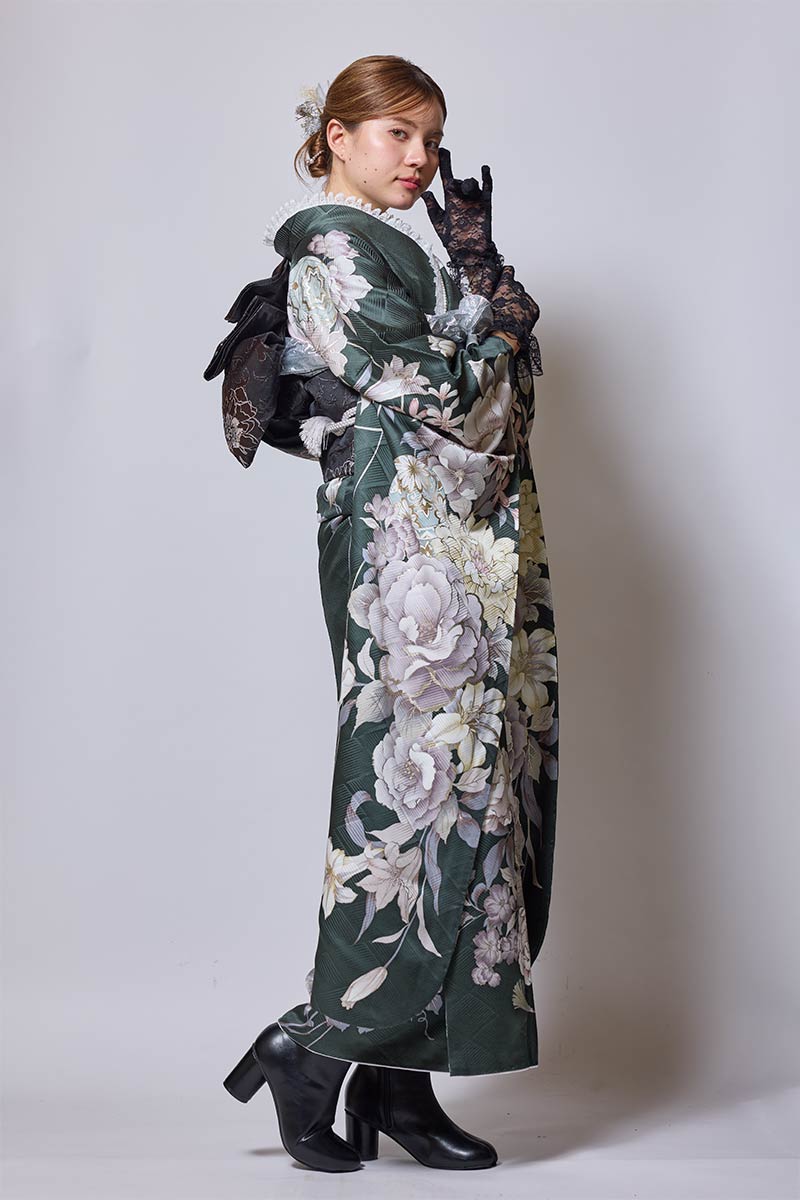 保護中: 【MK-1717】奥行きのある緑に花々が際立つモードスタイル